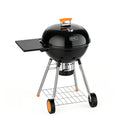 KEYO GRILL 21" Kettle Charcoal Grill with Enamel Coating, Foldable Side Table, Removable Ash Catcher, Black