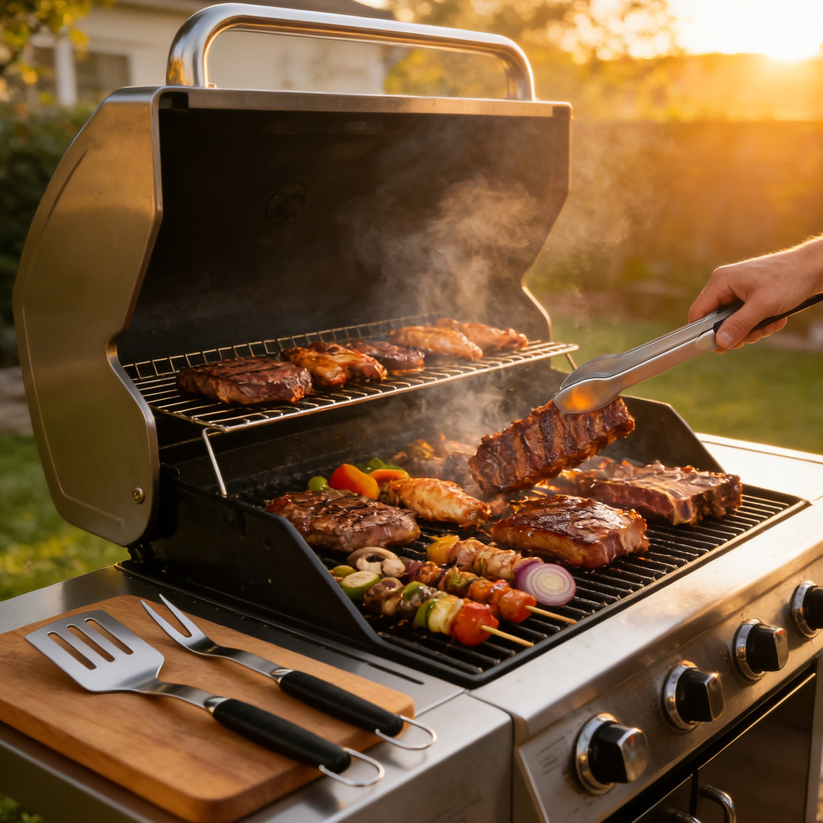 KEYO GRILL Grilling Accessories BBQ Grill Tools Set, 3 Pieces Stainless Steel Grill Kit