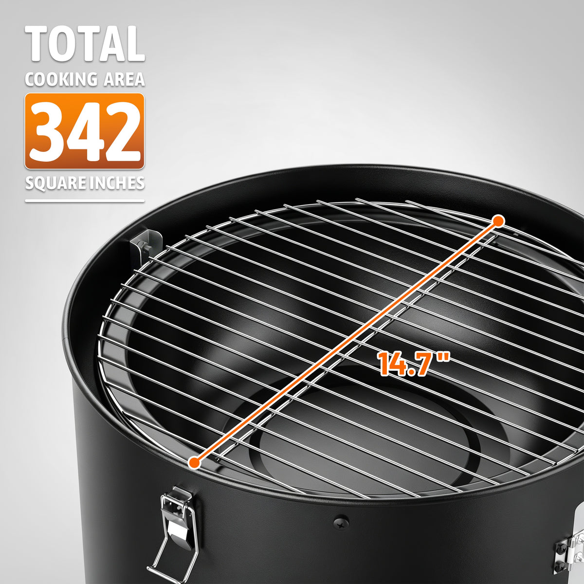 KEYO GRILL 3 in 1 Vertical Charcoal Smoker Grill BBQ Smoker, Outdoor Barbecue Pit Smoker for Backyard, Black