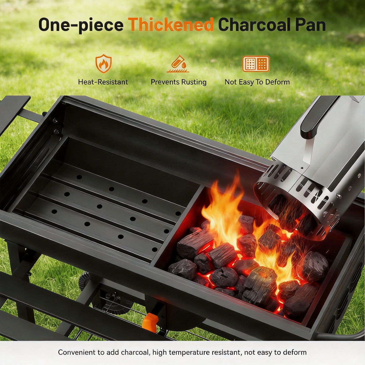 KEYO GRILL Barrel Charcoal Grill with  537 SQ in Cooking Area, Foldable Side Shelf, Removable Ash Pan for Backyard